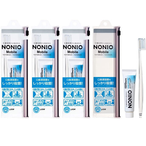 4 Sets Sold! Lion Nonio Japan Portable Toothpaste & Toothbrush Set Sterilizes Bacteria Causing Bad Breath