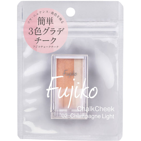 Fujiko Chalk Cheek Blush & Highlight Stick 7.1g 01 Rose Light - Japanese Cheek Blusher
