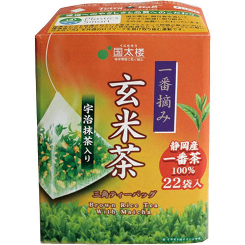 Guotai Building Ichiban Picked Genmaicha Triangular Tea Bag With Uji Matcha 22 Pack [Tea Bag]