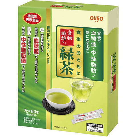 Nisshin Oillio Group Green Tea With Dietary Fiber 60 Sticks - Blended Tea From Japan