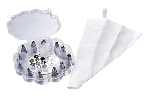 12-Piece Pearl Metal Kinzoku D-3101 Cream Piping Bag Set W/Case - Japan - Cake Decorating For Christmas & Valentine'S Day