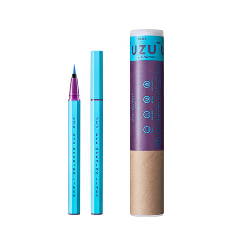Uzu Flowfushi Eye Opening Liner Blue Japan Liquid Eyeliner Alcohol Free Dye Free Hypoallergenic