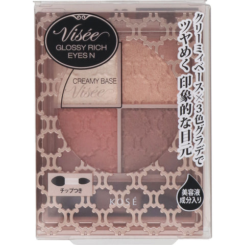 Kosé Visee Glossy Rich Eyes Creamy Base RD-6 Brownish Red 4.5g - Japanese Eyeshadow