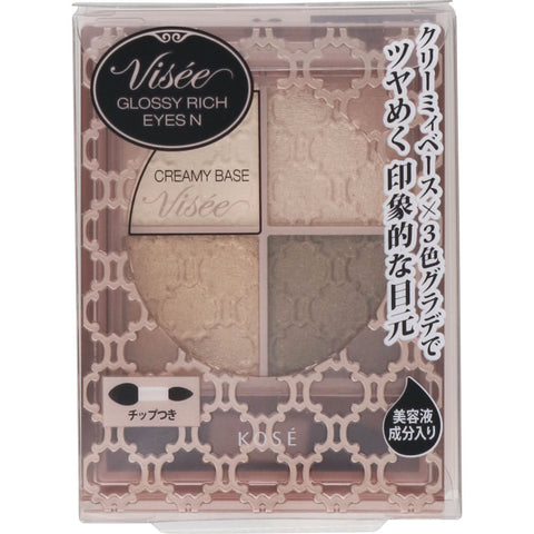 Kosé Visee Glossy Rich Eyes Creamy Base BE-1 Light Beige 4.5g - Japan Eyeshadow